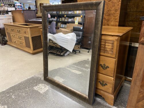ART CLUB Custom Cracked Brass Painted Hanging Mirror