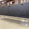 FOUR HANDS Trey Sideboard with Leather Handles in Blackwash Poplar