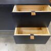 FOUR HANDS Trey Sideboard with Leather Handles in Blackwash Poplar