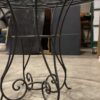 Flower Swirl Glass Top Wrought Iron Dining Table