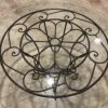 Flower Swirl Glass Top Wrought Iron Dining Table