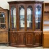 PENNSYLVANIA HOUSE Dark Cherry Breakfront China Hutch with Glass Shelves