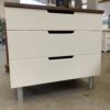 Small 3 Drawer Walnut Finished Dresser with Marshawn Lynch Drawer Liner