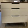 Small 3 Drawer Walnut Finished Dresser with Marshawn Lynch Drawer Liner