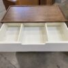 Small 3 Drawer Walnut Finished Dresser with Marshawn Lynch Drawer Liner