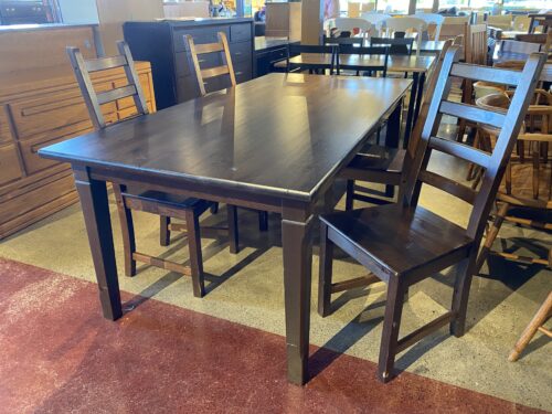 Simple Spacious Dark Roast 4-Seater Dining Set