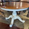 2-Tone Country Cream Pedestal Dining Table