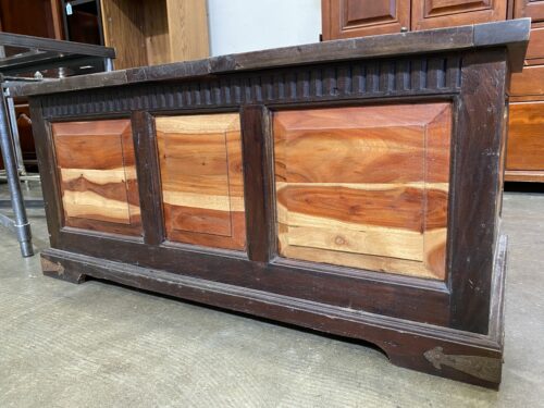 Contrast Wood and Metal Blanket Chest
