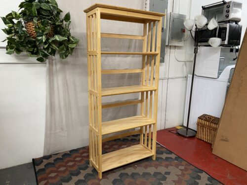 Blonde Wooden Open 4-Shelf Bookcase