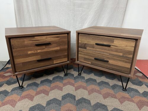Dark Brown 2-Drawer Nightstands (Set of 2)