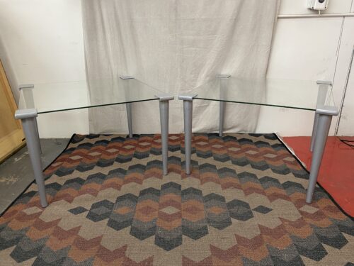 Modern Glass Top Side Tables (Set of 2)