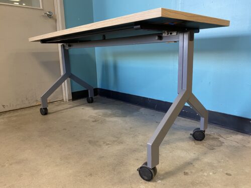 Folding Wooden Top Desk with Wheels