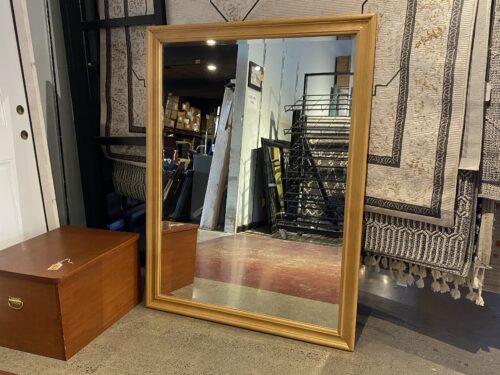 Large Blonde Wood Frame Full-Look Mirror