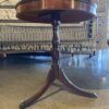 Vintage Leather Top Pedestal Table w/ Gilt Trim