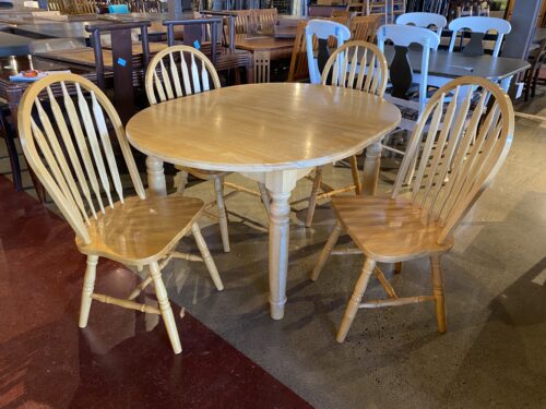 Blonde 4-Seater Dining Set, Armless Chairs