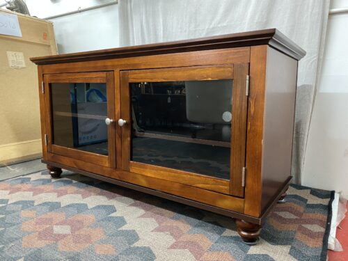 Dark Wood Media Cabinet w/ 2-Doors