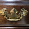 Dark Wooden 10-Drawer Longboy Dresser w/ Brass Hardware