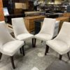 Cream Upholstered Armless Dining Chairs (Set of 4)