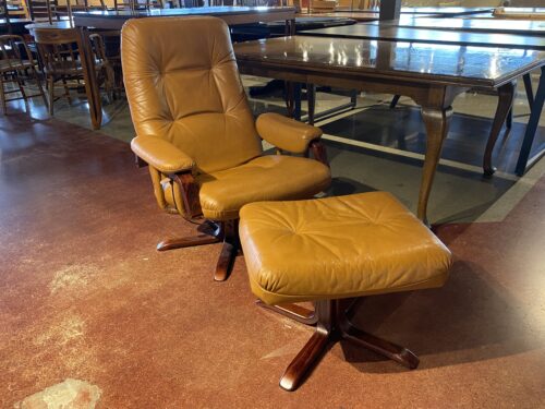 Mid Century Style Executive Armchair & Ottoman