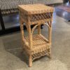 Petite Square Natural Wicker Accent Table