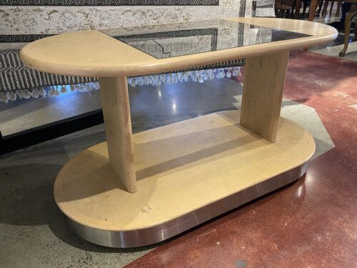 Rolling Oval Glass Top Display Table