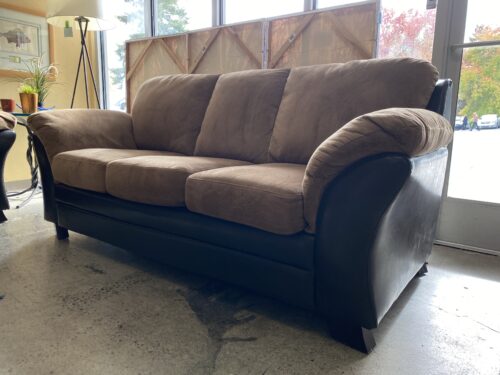 EMERALD HOME Black & Brown Wide Arm 3-Seat Sofa