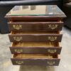 ETHAN ALLEN Georgian Court Dark Mahogany Finished 4 Drawer Nightstand with Glass Top