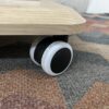 White & Wood Rolling TV Stand