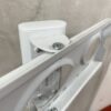 White & Wood Rolling TV Stand