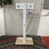 White & Wood Rolling TV Stand