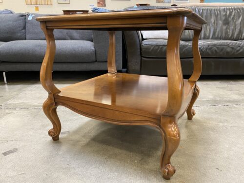 LANE Wooden Square End Table with Curled Feet