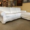 White Slipcover 3-Seat Sofa w/ Lounger