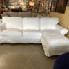 White Slipcover 3-Seat Sofa w/ Lounger