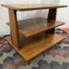 Vintage Wooden Accent Table w/ Rattan Sides