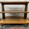 Vintage Wooden Accent Table w/ Rattan Sides