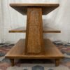 Vintage Wooden Accent Table w/ Rattan Sides