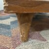 Vintage Wooden Accent Table w/ Rattan Sides