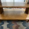 Vintage Wooden Accent Table w/ Rattan Sides