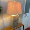 Geometric Checkered Stone Table Lamp