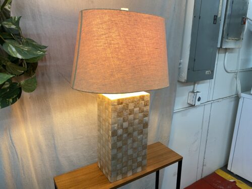 Geometric Checkered Stone Table Lamp