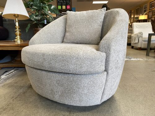 Warm Grey Barrel Swivel Chair