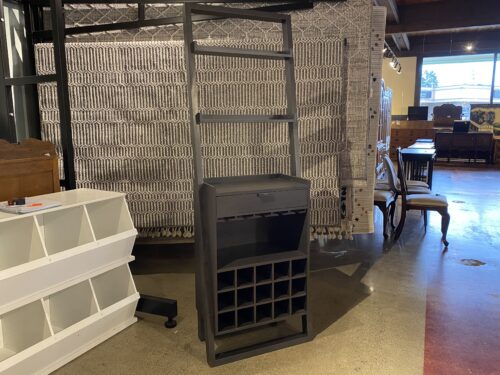 Sleek Black Wine Storage Step-Back Shelf