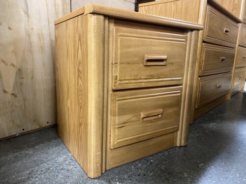 LEA 2-Drawer Light Wood Nightstand