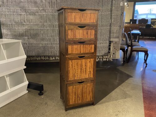 Reeded 5-Drawer Storage Tower