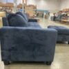 BELFFIN  Blue Velvet Modular Sofa with Ottoman