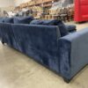 BELFFIN  Blue Velvet Modular Sofa with Ottoman