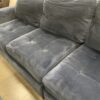 BELFFIN  Blue Velvet Modular Sofa with Ottoman