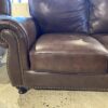 ABBYSON Mortara Four Piece Brown Leather Living Room Set