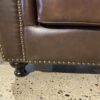 ABBYSON Mortara Four Piece Brown Leather Living Room Set