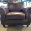 ABBYSON Mortara Four Piece Brown Leather Living Room Set